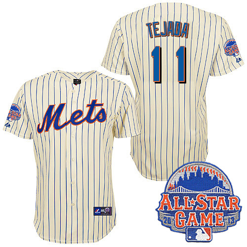 Ruben Tejada #11 MLB Jersey-New York Mets Men's Authentic All Star White Baseball Jersey